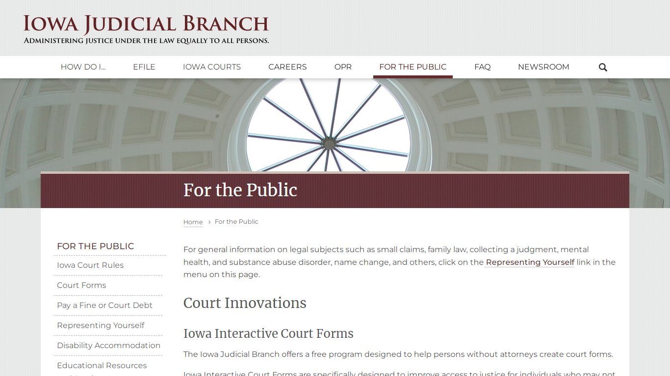 For the Public | Iowa Judicial Branch